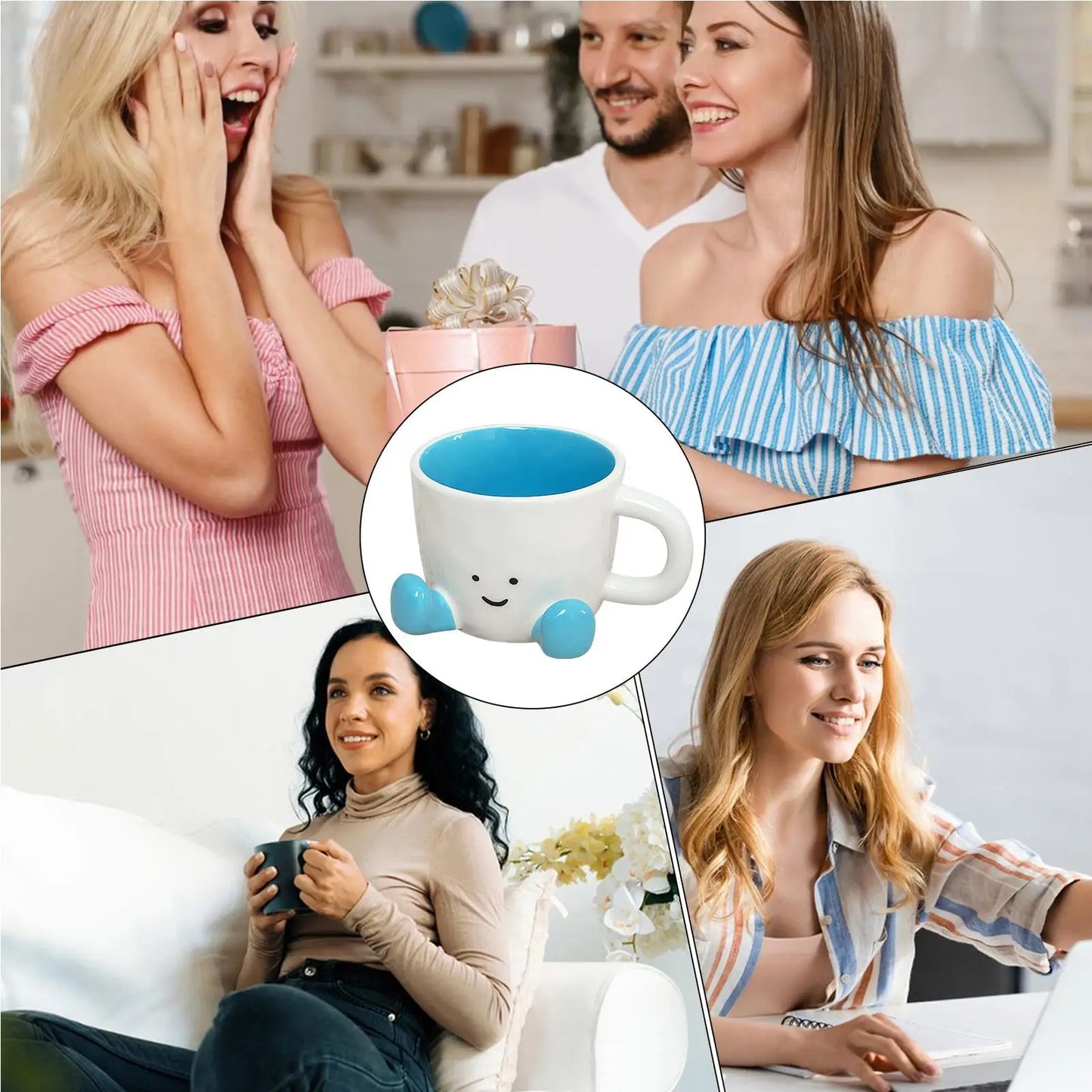 Funny Coffee Mug Adorable Home Kitchen Drinkware Ceramic Funny Coffee Cup for Wine Latte Water Hot Cocoa Cold Hot Drinks