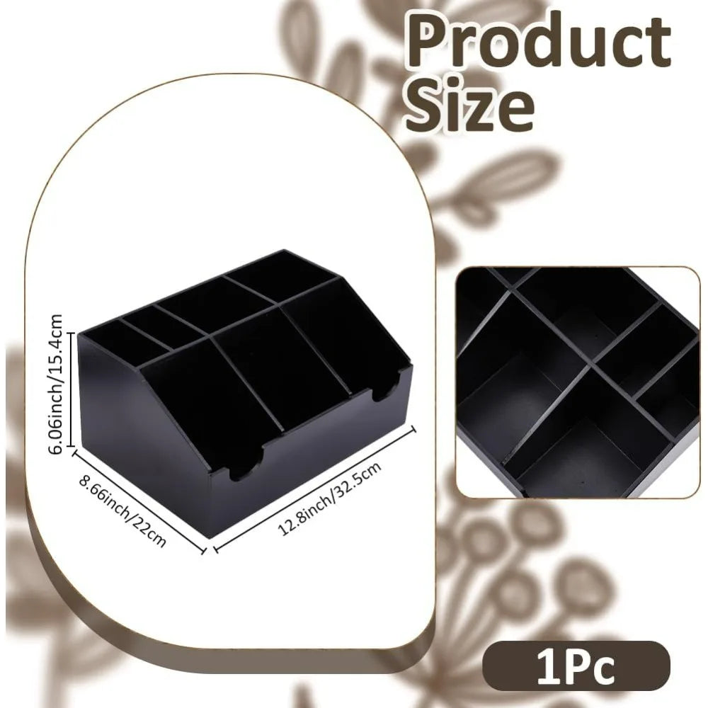 Coffee Station Organizer Wood Condiment Organizer Coffee Pod Holder Tea Bar Accessory Caddy Office Bar Holder Accessories