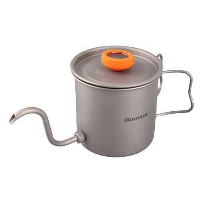 Pour Over Coffee Kettle Outdoor Ti Pour Over Coffee Kettle 400ml Gooseneck Tea Kettle with Thermometer and Folding Handle