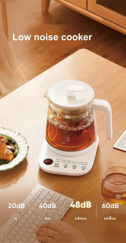 1.8L Electric Kettle Office Glass Flower Teapot Temperature Control Health Kettle 24h Appointment Stew Boil Kettle Multifunction