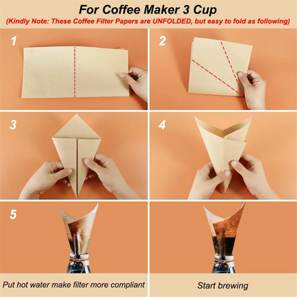 Tools 100Pcs Pour over Coffee Filter,Natural Square Disposable Coffee Filter Paper for Pour over Coffee Maker Drippers