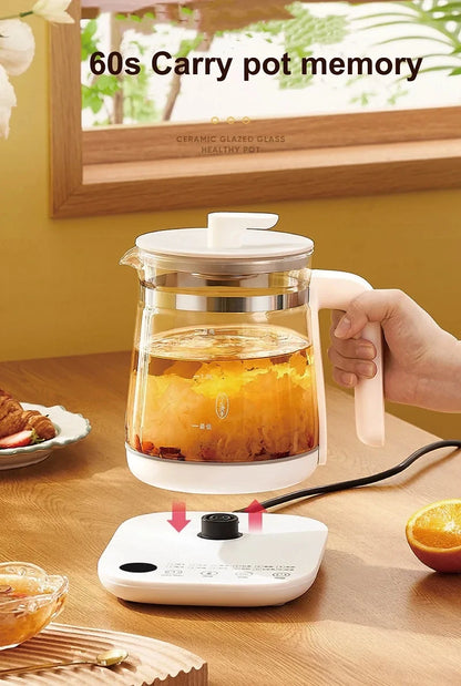 1.8L Electric Kettle Office Glass Flower Teapot Temperature Control Health Kettle 24h Appointment Stew Boil Kettle Multifunction