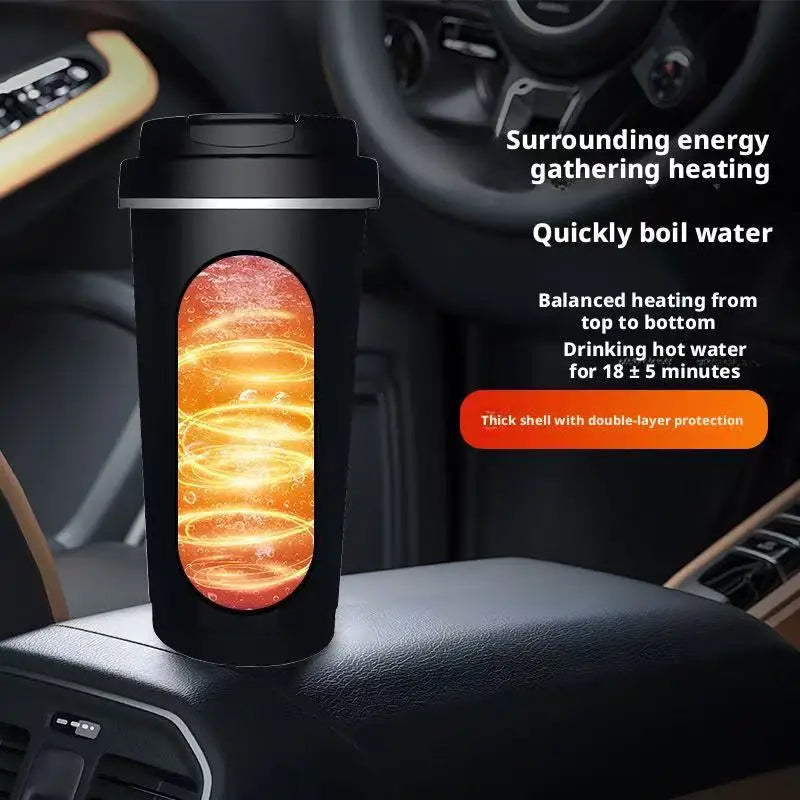 12V/24V Vehicle-Mounted Electric Kettle 500ML Large Capacity with 316 Stainless Steel Liner Fast Heating Anti-Dry-Burn Function