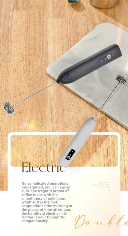 Wireless Milk Frother Electric Type-C Handheld Blender Stainless Steel Mini Coffee Maker Whisk Mixer For Coffee Cappuccino Cream