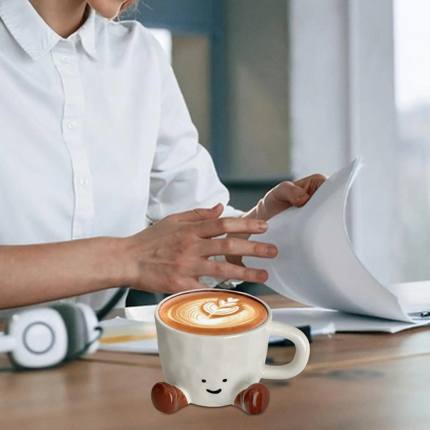 Cute Coffee Mug Adorable Home Kitchen Drinkware Ceramic Funny Coffee Cup for Wine Latte Water Hot Cocoa Cold Hot Drinks