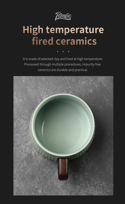 Bincoo Espresso Mug 200ml Ceramic Coffee Cup and Saucer Professional Home Barista Latte Art Mug Exquisite Kitchen Accessories