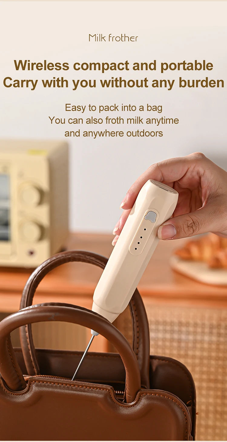 MINI Coffee Frother USB Rechargeable 3 Speeds Foam Maker Coffee Milk Mixer Electric Handle Blender Egg Beater Hot Cooking Tools