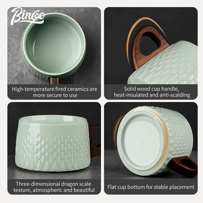 Bincoo Espresso Mug 200ml Ceramic Coffee Cup and Saucer Professional Home Barista Latte Art Mug Exquisite Kitchen Accessories