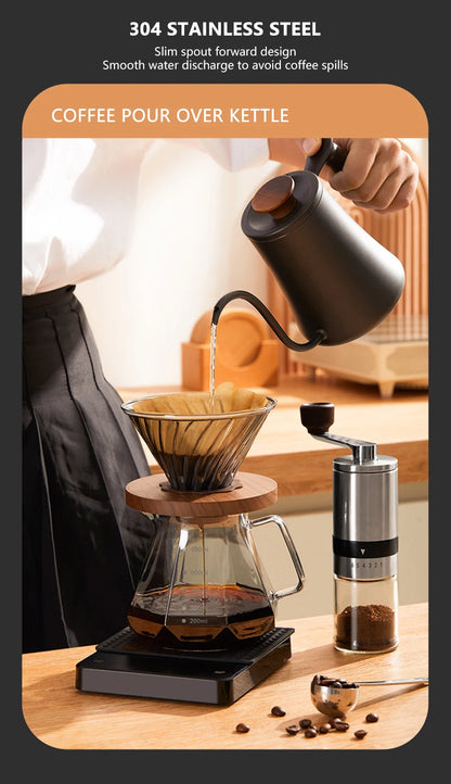 Coffee Set Coffee Accessories Manual Grinder Mill Glass Pot with Filter Dripper Gooseneck Kettle Specialized BaristaSet