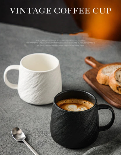 550ml Minimalist Style Ceramic Frosted Mug Male Coffee Milk Cup Large Capacity Drinking Cup Household Couple Water Tea CupMug