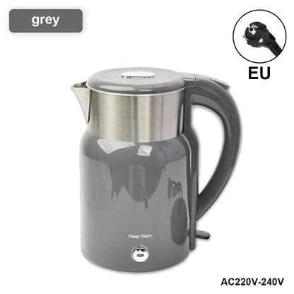 2.0L Electric Kettle - 360° Rotating Base, Retro Design Food Grade 304 Stainless Steel Electric Kettle for Kitchen