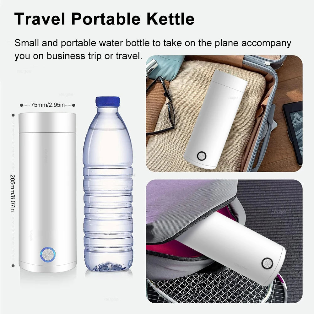 Electric kettle Portable Water Heater Kettle Mini Electric Tea Coffee Pot Water Thermal Cup Keep Warm Hot Water Bottle in Travel