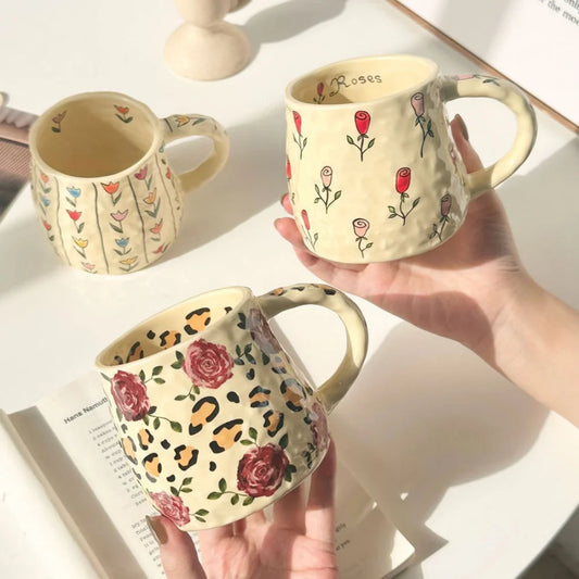 380ml Ceramic Mug Coffee Cups Milk Tea Cup Handmade Ceramic Hot Chocolate Cup Oatmeal Breakfast Mug Drinkware Kitchen