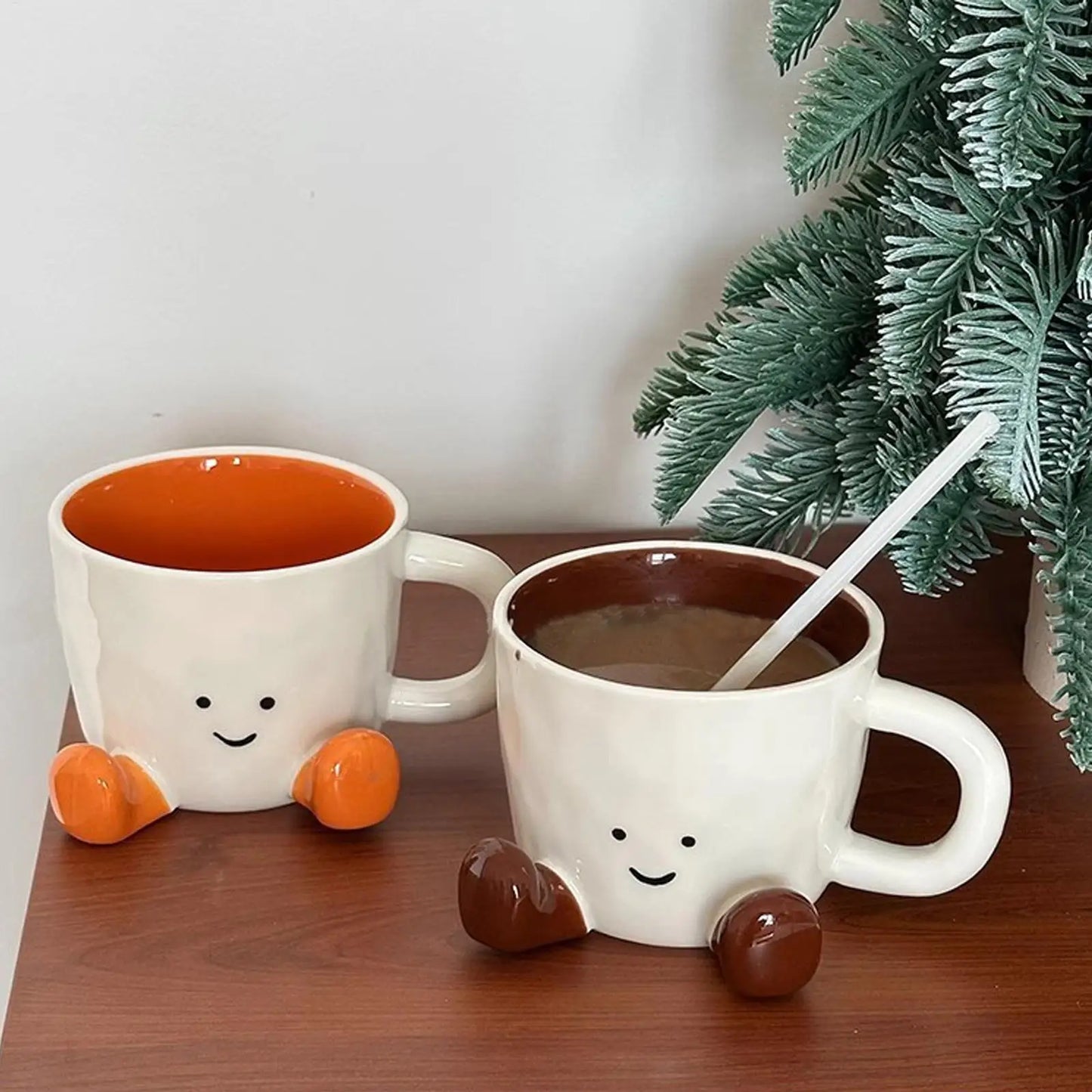 Cute Coffee Mug Adorable Home Kitchen Drinkware Ceramic Funny Coffee Cup for Wine Latte Water Hot Cocoa Cold Hot Drinks