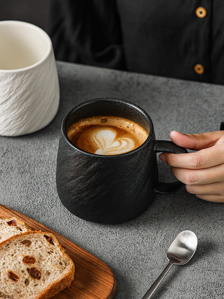 550ml Minimalist Style Ceramic Frosted Mug Male Coffee Milk Cup Large Capacity Drinking Cup Household Couple Water Tea CupMug