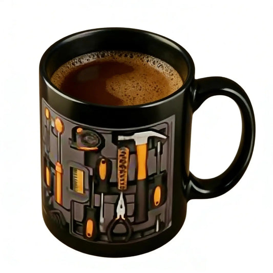 Coffee Mug 11oz Mechanic Tool Design Tea Drinkware Latte Mugs with Handle for Husband Coffee Tea Milk Beverage Home Kitchen Cafe