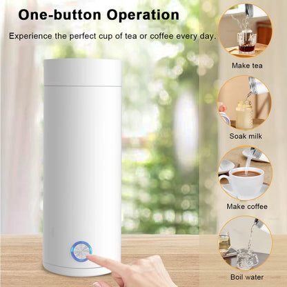 Electric kettle Portable Water Heater Kettle Mini Electric Tea Coffee Pot Water Thermal Cup Keep Warm Hot Water Bottle in Travel