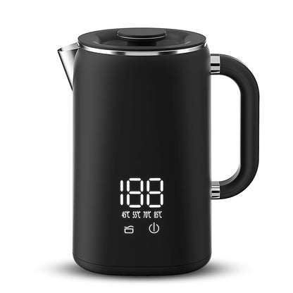 Electric Kettle 1.7L Large Capacity 1500W Stainless Steel Digital Display Insulated Water Boiler Kettle with Handle and Lid