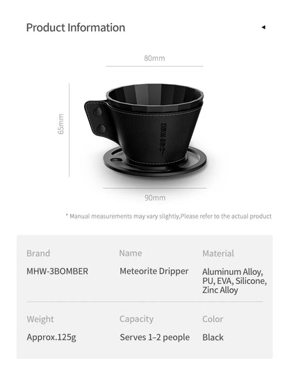 MHW-3BOMBER Pour Over Coffee Maker Set 500ml Glass Pour Over Coffee Dripper Filter Coffee Maker  Filter Paper Coffee Accessories