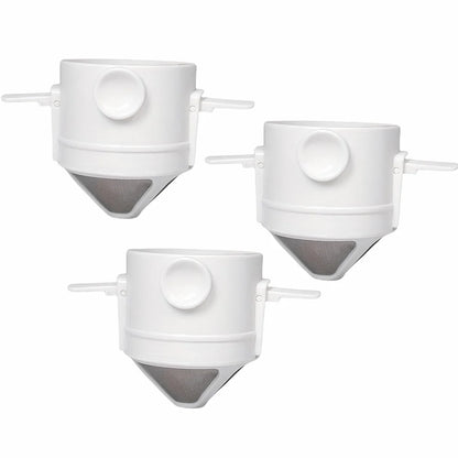 1/3pcs Folding Coffee Maker Filters Pour Over Dripper Set Stainless Steel Hand-Flush Funnel Cup with Ear Hook For Perfect Coffee