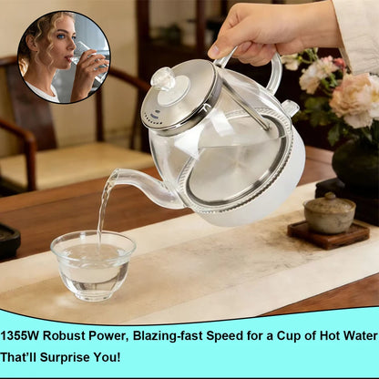1.0L Glass Electric Kettle with Blue Light Antibacterial Heating, Fast Boiling, Suitable for Multiple Scenarios