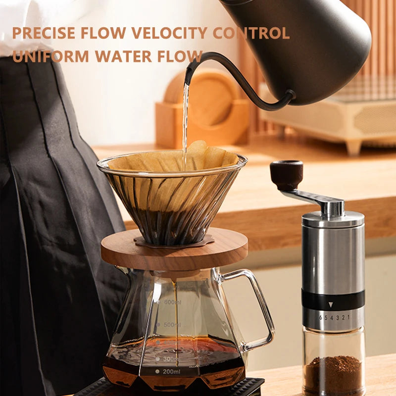 Coffee Set Coffee Accessories Manual Grinder Mill Glass Pot with Filter Dripper Gooseneck Kettle Specialized BaristaSet
