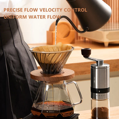 Coffee Set Coffee Accessories Manual Grinder Mill Glass Pot with Filter Dripper Gooseneck Kettle Specialized BaristaSet