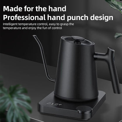 Gooseneck Electric Kettle 0.9L Temperature Control Stainless Steel Inner Heating 1200W Electric Kettles Anti-dry Protection