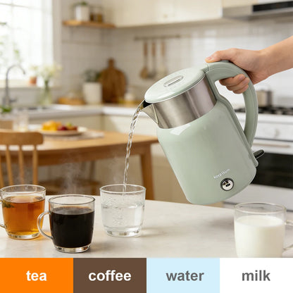 2.0L Electric Kettle - 360° Rotating Base, Retro Design Food Grade 304 Stainless Steel Electric Kettle for Kitchen