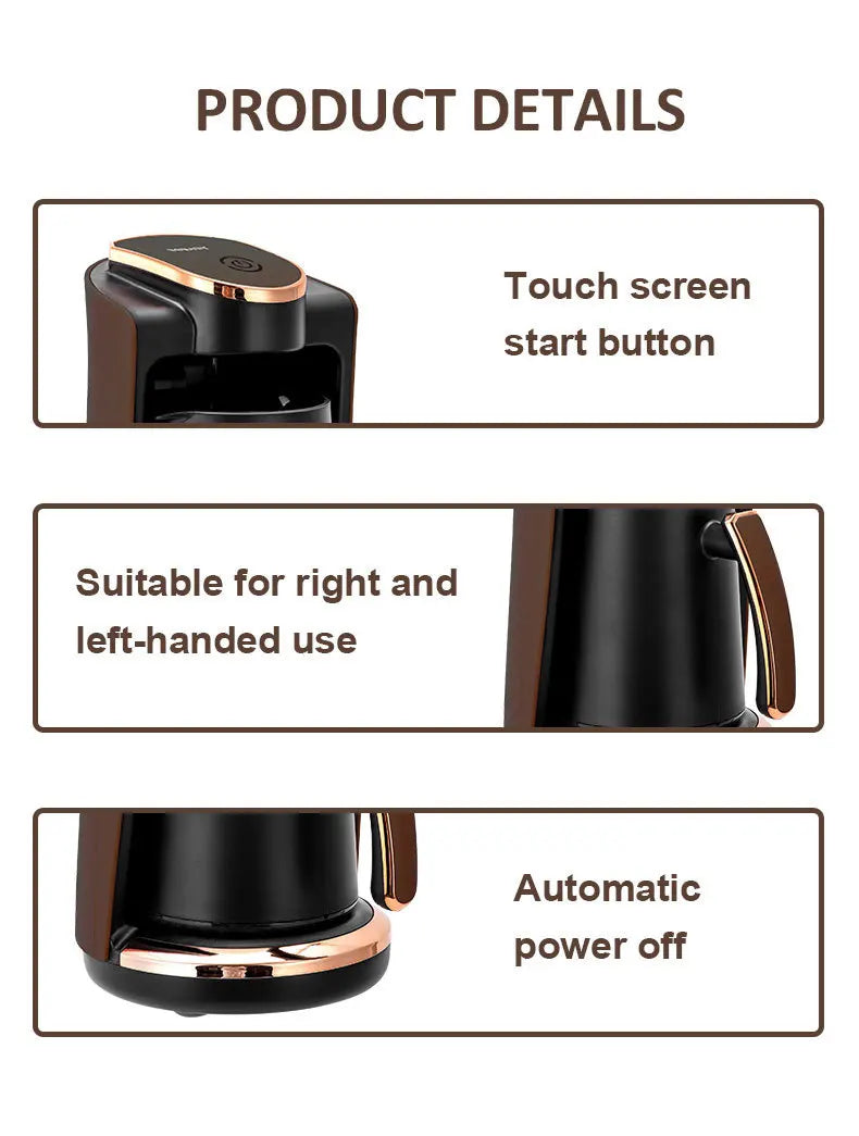 Compact Electric Drip Coffee Machine Home Use 3-5 Cups Fast Brewing Fast Heat Turkish coffee maker Auto Convenient