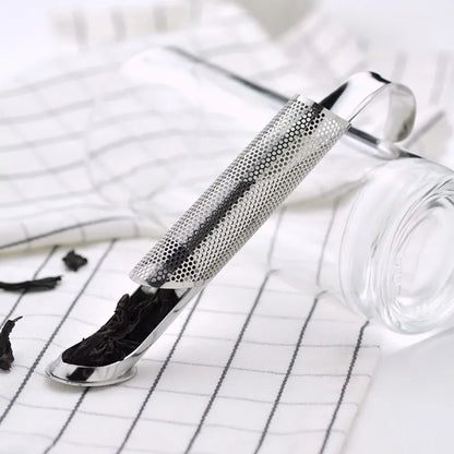 Portable Home Tea Accessories Filter Stainless Steel Tea Maker Piping Design Tea Spoon Brewer Long Handle Metal Creative Cup