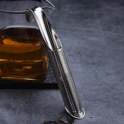 Portable Home Tea Accessories Filter Stainless Steel Tea Maker Piping Design Tea Spoon Brewer Long Handle Metal Creative Cup