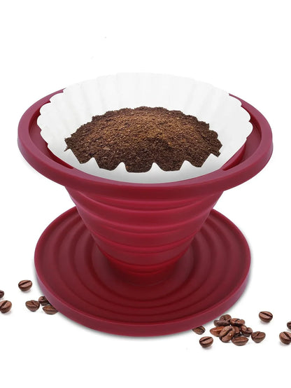 Dripper Collapsible Pour Over Coffee Dripper Portable Camping Pour Over Coffee Maker Reusable Silicone Pour Over Coffee Filter