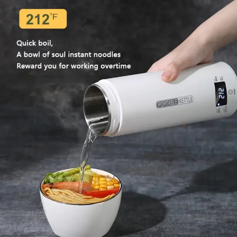 Electric Kettle Small Portable Stainless Steel Bottles for Boiling Water Travel Tea Coffee  Automatic 500ml Kettle for Camping