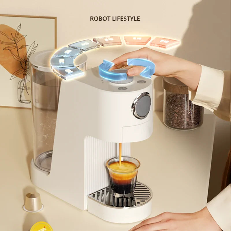 Multi Capsule Coffee Maker Machine Compatible Ground Coffee, Hot Cold Dual Extraction, 20Bar High Pressure, 1.4L Water Tank