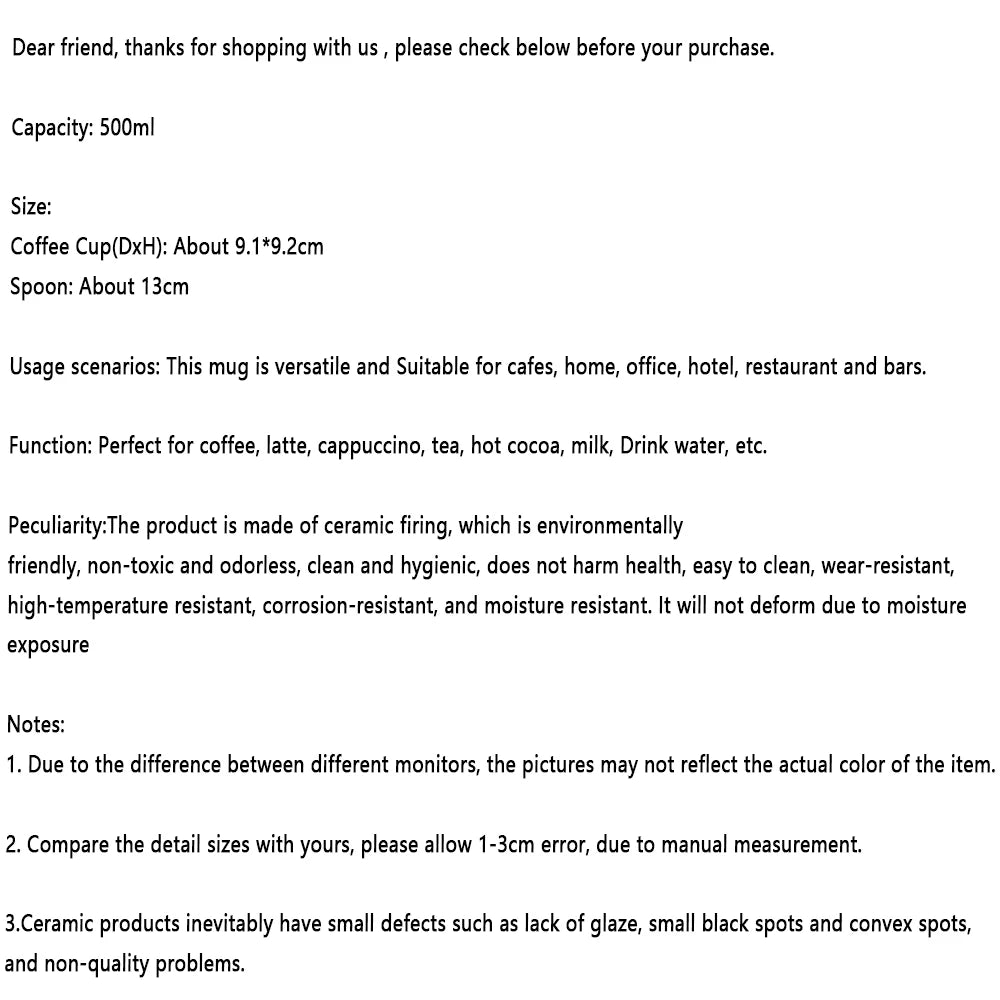 550ml Minimalist Style Ceramic Frosted Mug Male Coffee Milk Cup Large Capacity Drinking Cup Household Couple Water Tea CupMug