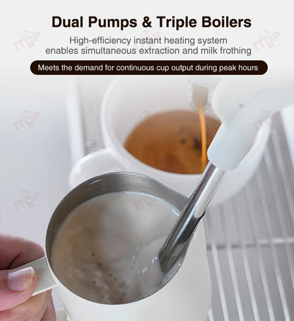 ITOP CMDR3000 Coffee Machine Commercial Dual-Pump Triple-Thermoblock 3000W Stepless Pressure Control PID System for Cafe