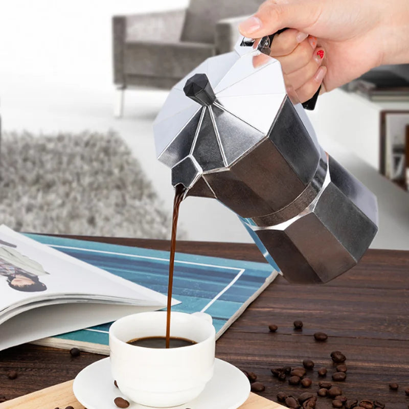 Coffee Maker ,Moka Pot, Aluminum Espresso Maker, Stovetop Coffee Maker With  Handle , Italian Coffee Pots