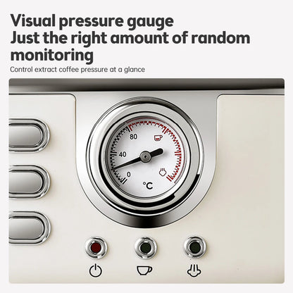 Espresso Coffee Machine Stainless Steel Espresso Maker with Milk Frother Steam Wand Semi-Automatic Cappuccino Latte Machine