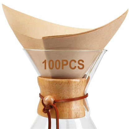 Tools 100Pcs Pour over Coffee Filter,Natural Square Disposable Coffee Filter Paper for Pour over Coffee Maker Drippers