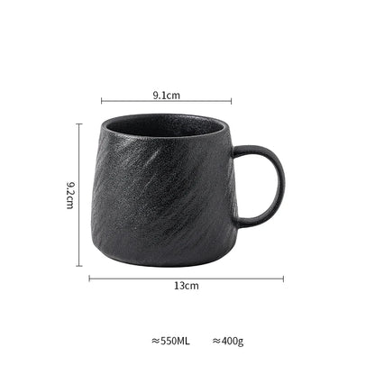 550ml Minimalist Style Ceramic Frosted Mug Male Coffee Milk Cup Large Capacity Drinking Cup Household Couple Water Tea CupMug