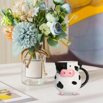 Cow Pattern Coffee Mug 585ml Cute Ceramic Milk Cup with Handle for Tea Hot Chocolate Birthday Gift Funny Novelty Drinkware