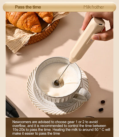 MINI Coffee Frother USB Rechargeable 3 Speeds Foam Maker Coffee Milk Mixer Electric Handle Blender Egg Beater Hot Cooking Tools