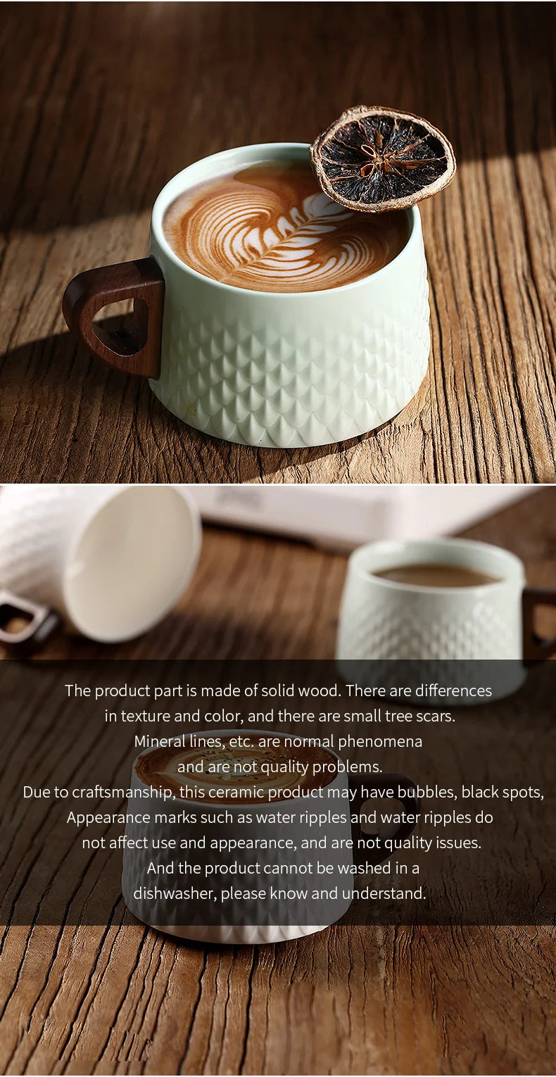 Bincoo Espresso Mug 200ml Ceramic Coffee Cup and Saucer Professional Home Barista Latte Art Mug Exquisite Kitchen Accessories