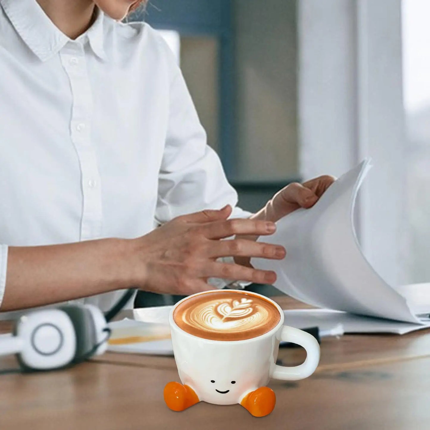 Funny Coffee Mug Adorable Home Kitchen Drinkware Ceramic Funny Coffee Cup for Wine Latte Water Hot Cocoa Cold Hot Drinks