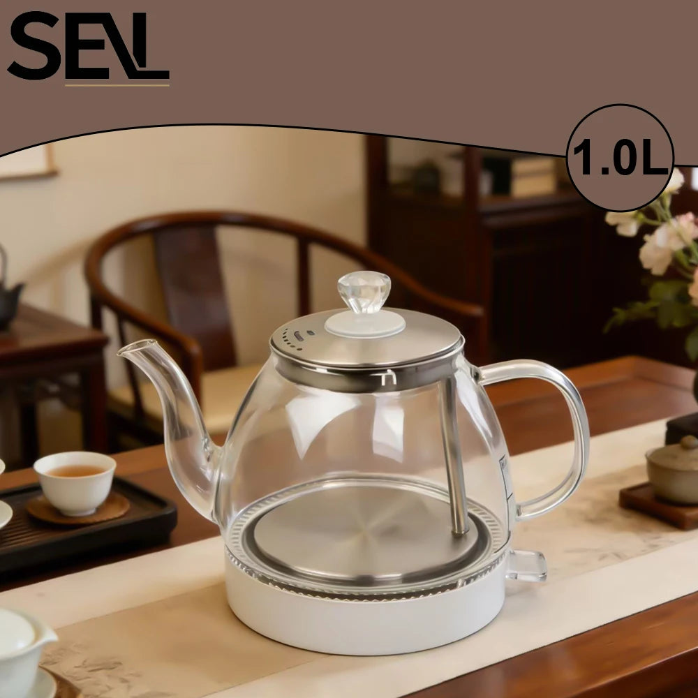 1.0L Glass Electric Kettle with Blue Light Antibacterial Heating, Fast Boiling, Suitable for Multiple Scenarios