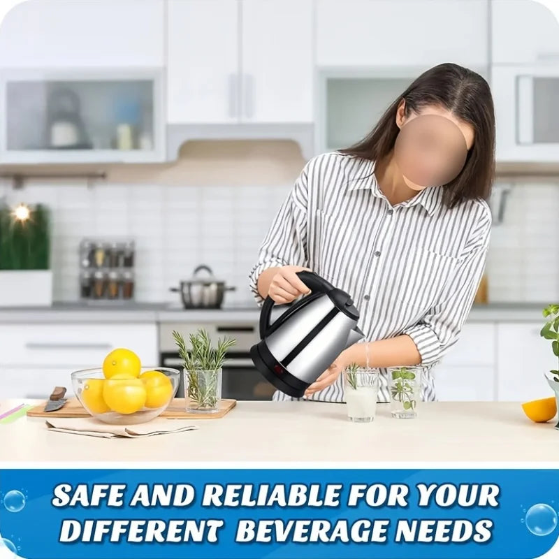 2L Electric Kettle1000W Stainless Steel Teapot with Auto Shut-Off Anti-Dry Design,Quick Boil for Home Kitchen,Durable Kitchenwar
