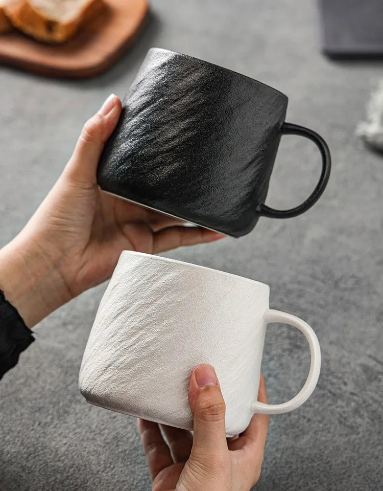 550ml Minimalist Style Ceramic Frosted Mug Male Coffee Milk Cup Large Capacity Drinking Cup Household Couple Water Tea CupMug