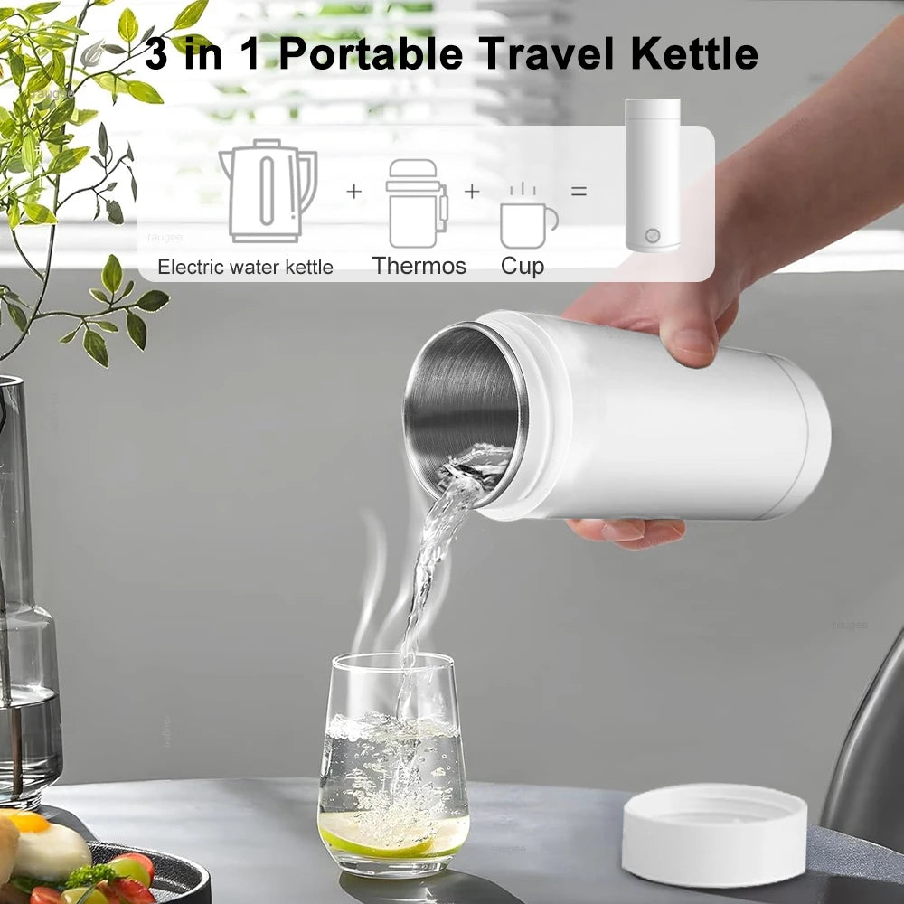 Electric kettle Portable Water Heater Kettle Mini Electric Tea Coffee Pot Water Thermal Cup Keep Warm Hot Water Bottle in Travel